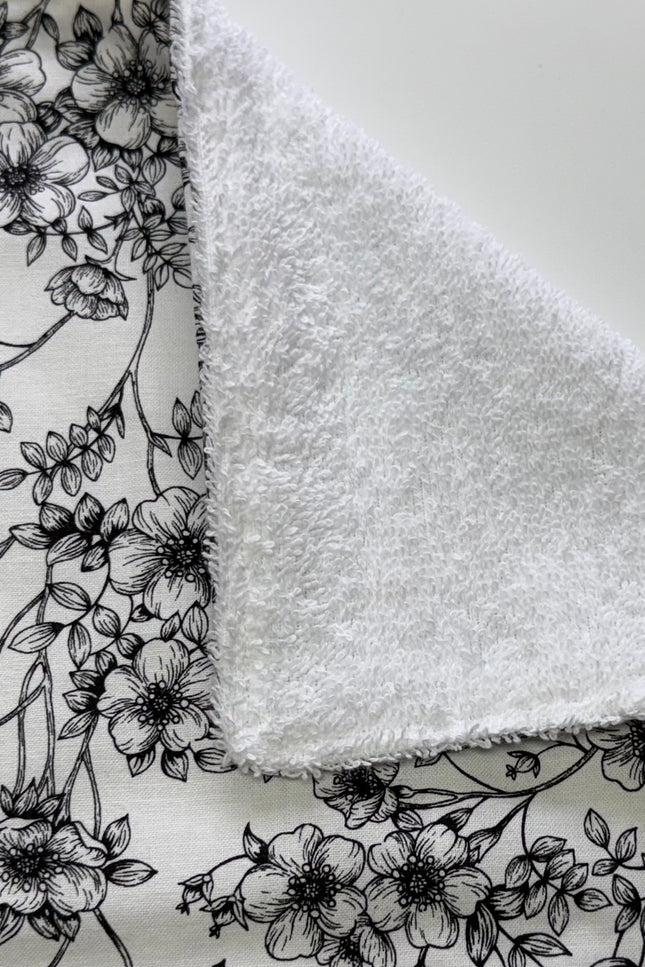 Noir Blossom Burp Cloth
