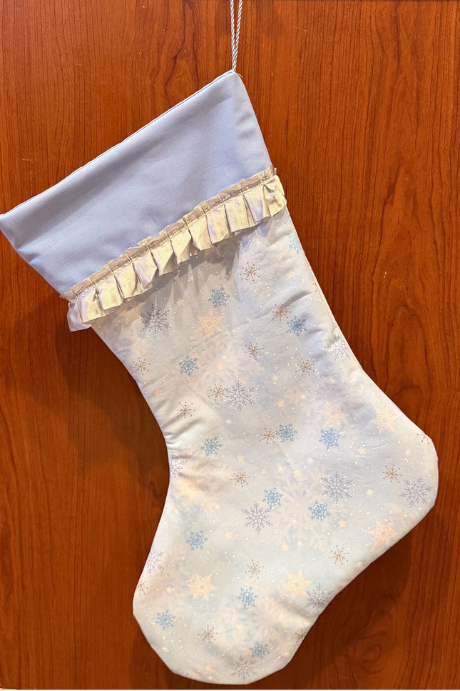 Snowflake Sparkle (Silver Trim) Stocking