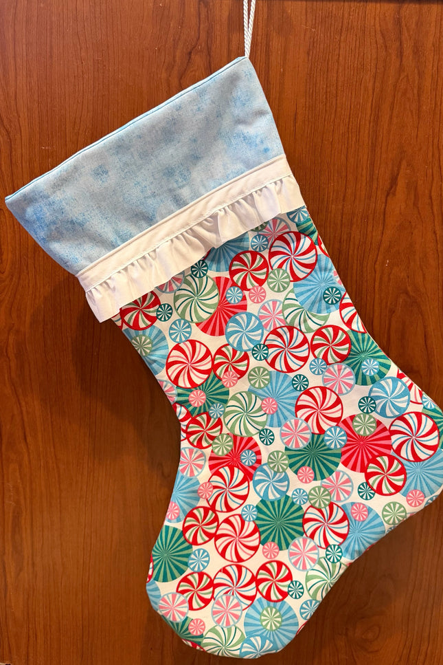 Candy Swirl Stocking (Blue Lining)