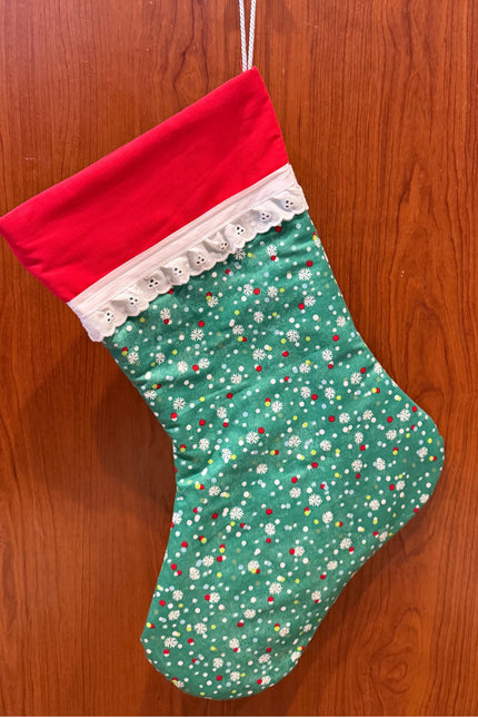 Holiday Flurry Stocking (Red Lining)