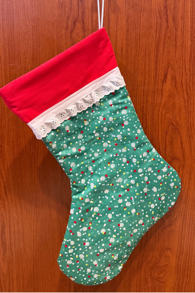 Holiday Flurry Stocking (Red Lining)