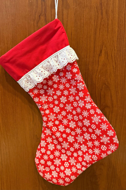 Festive Flurry Stocking (Red)