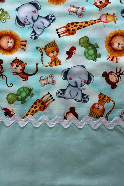 Zoo Crew Burp Cloth (Blue Polka Dot)