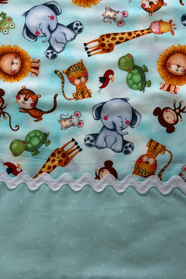 Zoo Crew Burp Cloth (Blue Polka Dot)